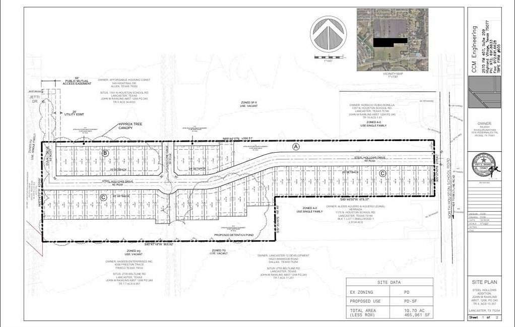 10.7 Acres of Land for Sale in Lancaster, Texas