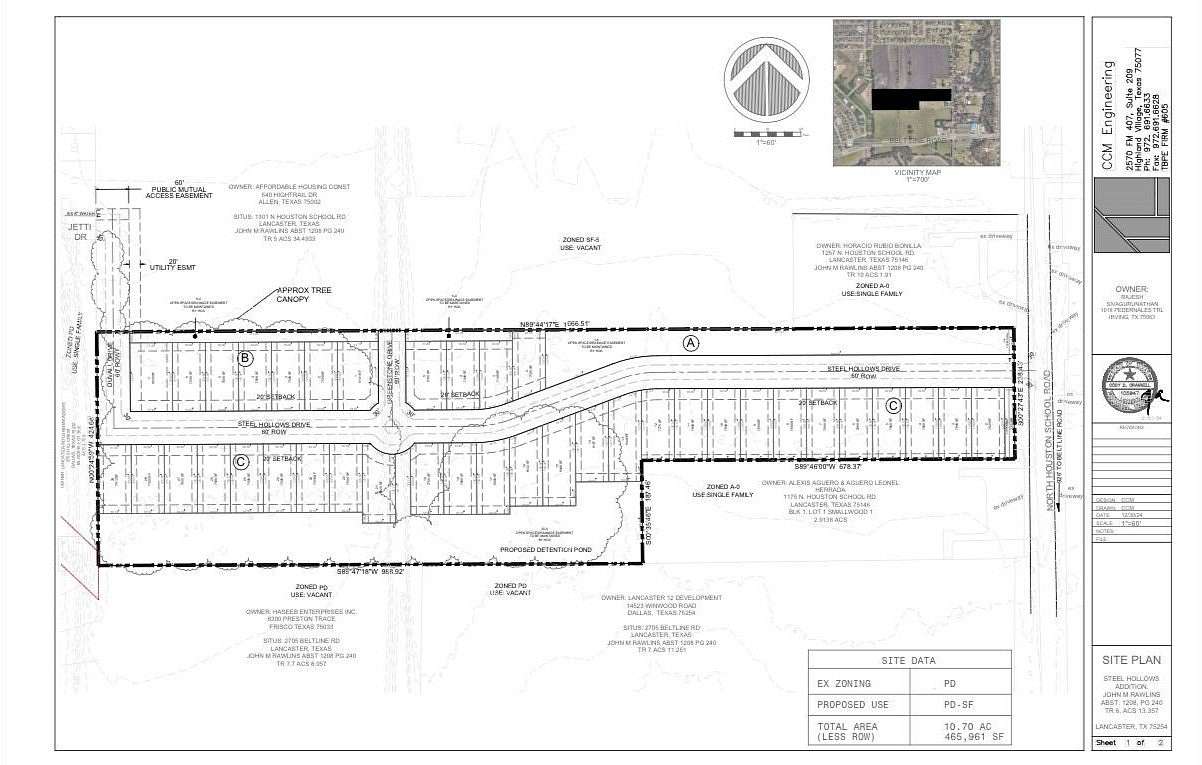 10.7 Acres of Land for Sale in Lancaster, Texas