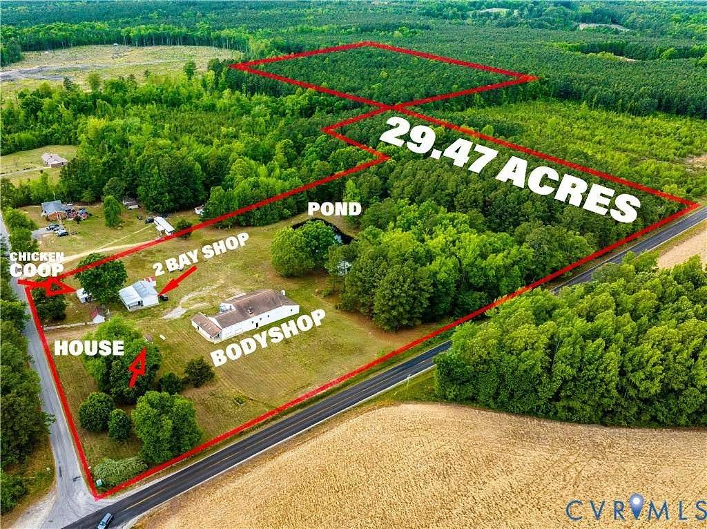 29.5 Acres of Land with Home for Sale in Alberta, Virginia