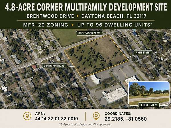 4.8 Acres of Mixed-Use Land for Sale in Daytona Beach, Florida