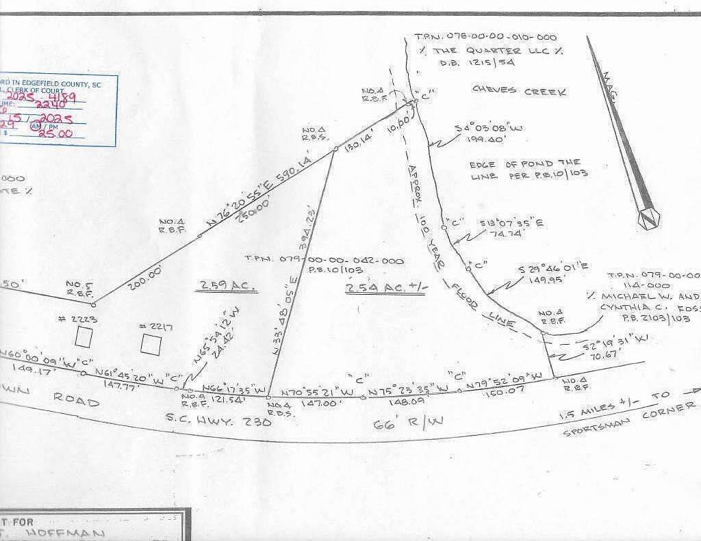2.54 Acres of Residential Land for Sale in Clarks Hill, South Carolina
