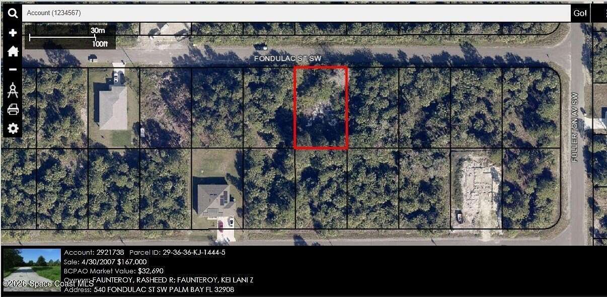 0.23 Acres of Residential Land for Sale in Palm Bay, Florida