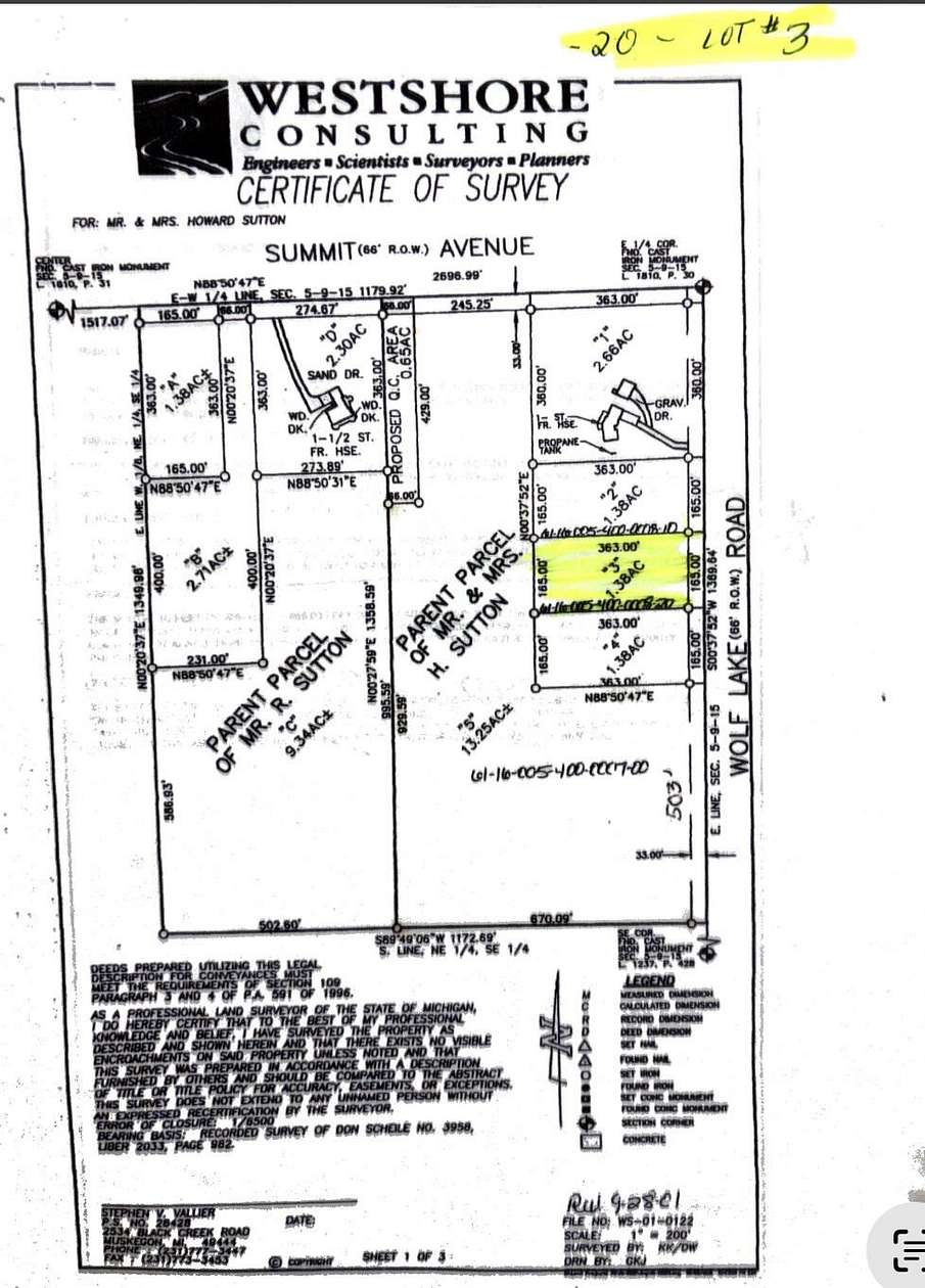 1.38 Acres of Land for Sale in Fruitport, Michigan