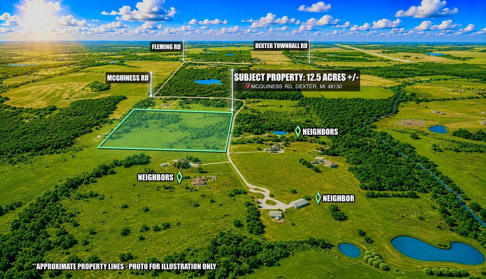 12.5 Acres of Land for Sale in Dexter, Michigan