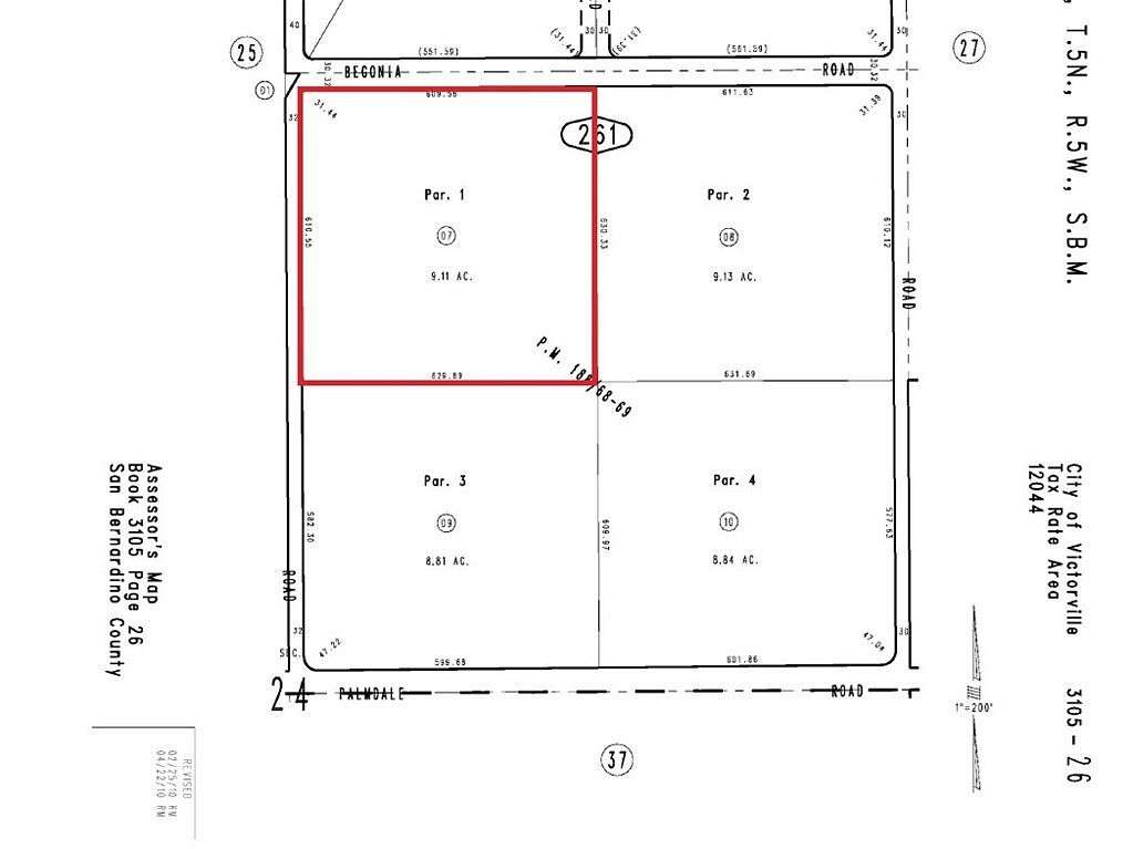 9.1 Acres of Residential Land for Sale in Victorville, California
