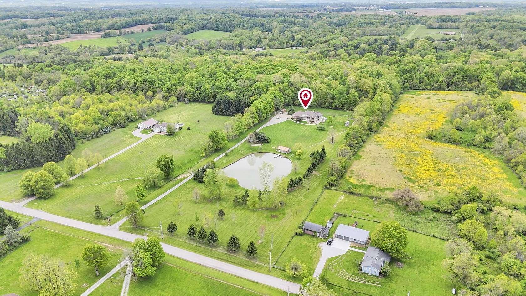 13 Acres of Land with Home for Sale in Johnstown, Ohio