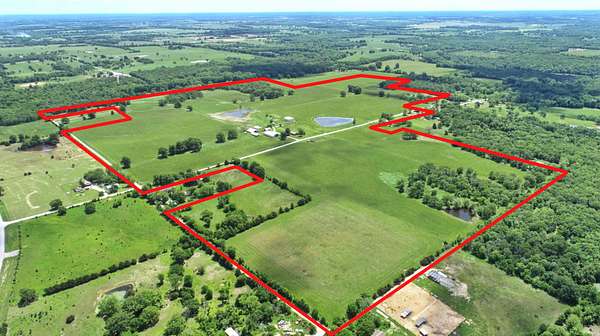 250 Acres of Agricultural Land with Home for Sale in El Dorado Springs, Missouri