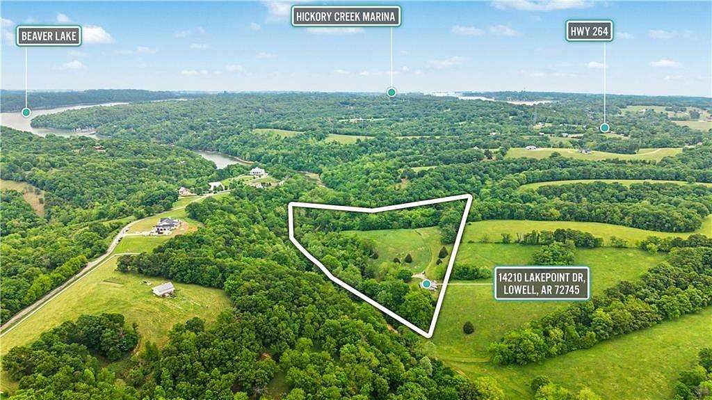 11.4 Acres of Recreational Land with Home for Sale in Lowell, Arkansas