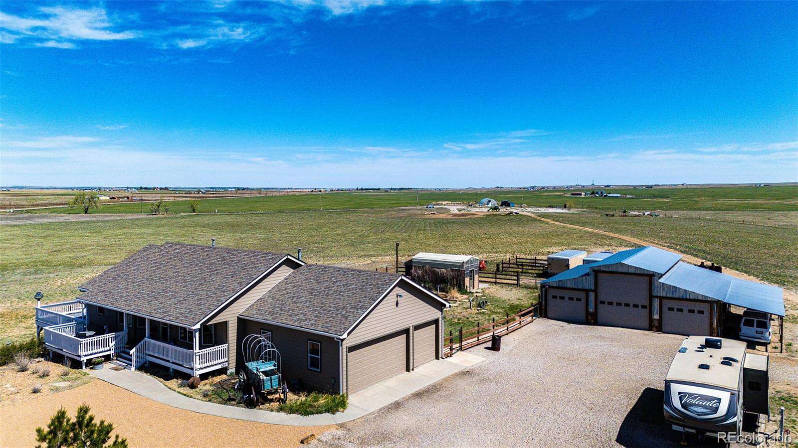 35 Acres of Agricultural Land with Home for Sale in Strasburg, Colorado