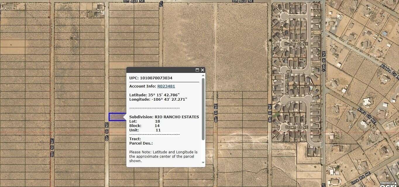 0.5 Acres of Residential Land for Sale in Rio Rancho, New Mexico