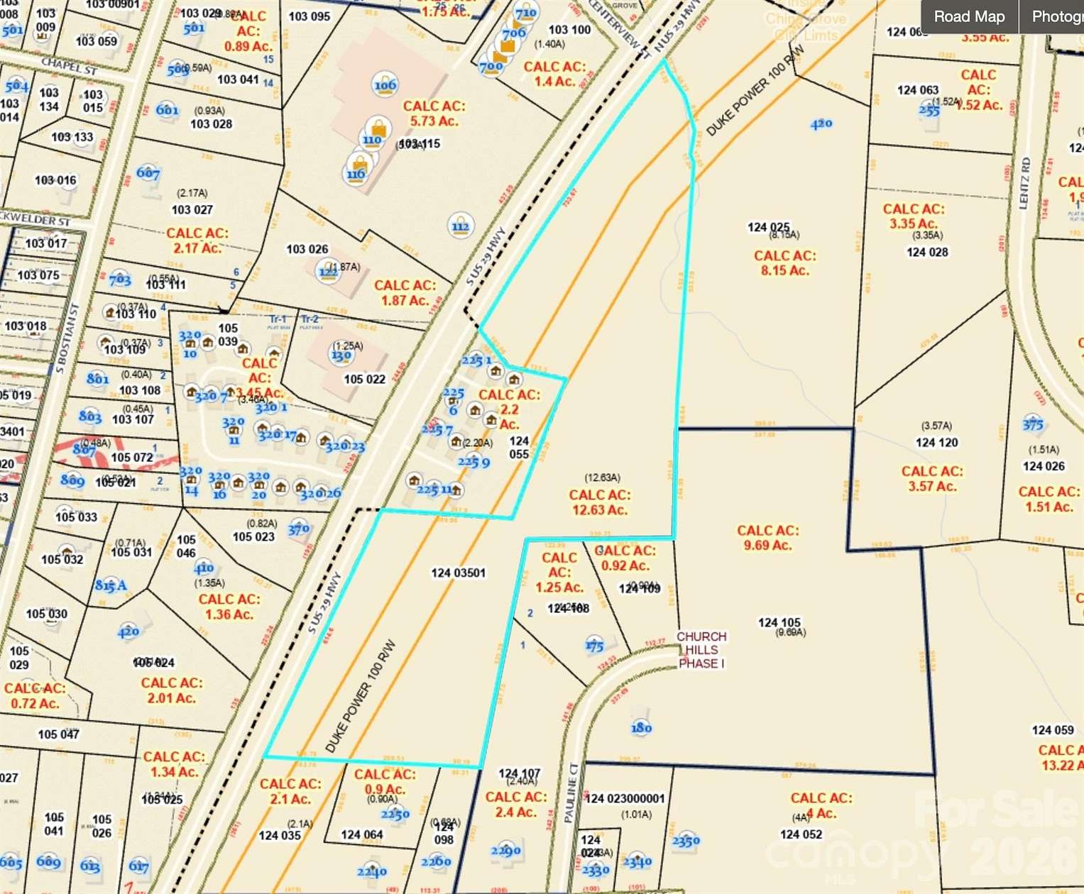 12.6 Acres of Commercial Land for Sale in China Grove, North Carolina