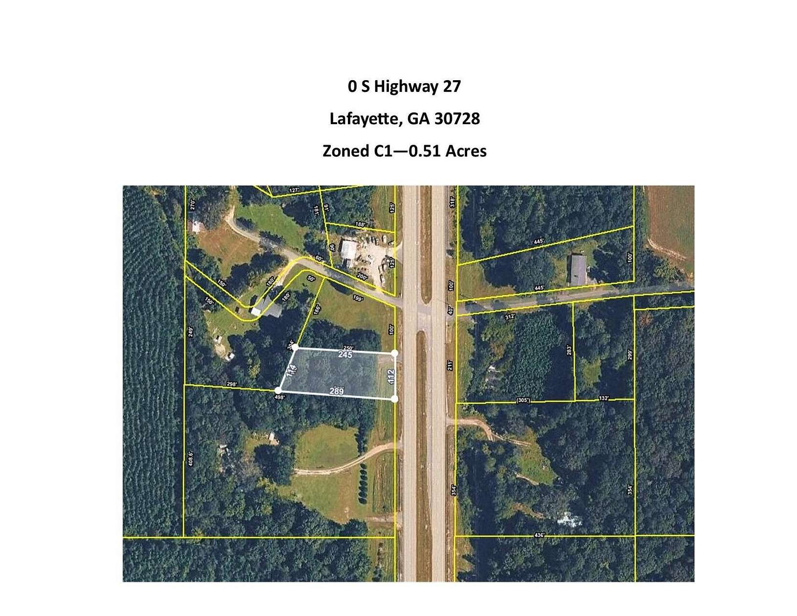 0.51 Acres of Commercial Land for Sale in LaFayette, Georgia