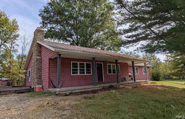 25.6 Acres of Land with Home for Sale in Monroe City, Indiana