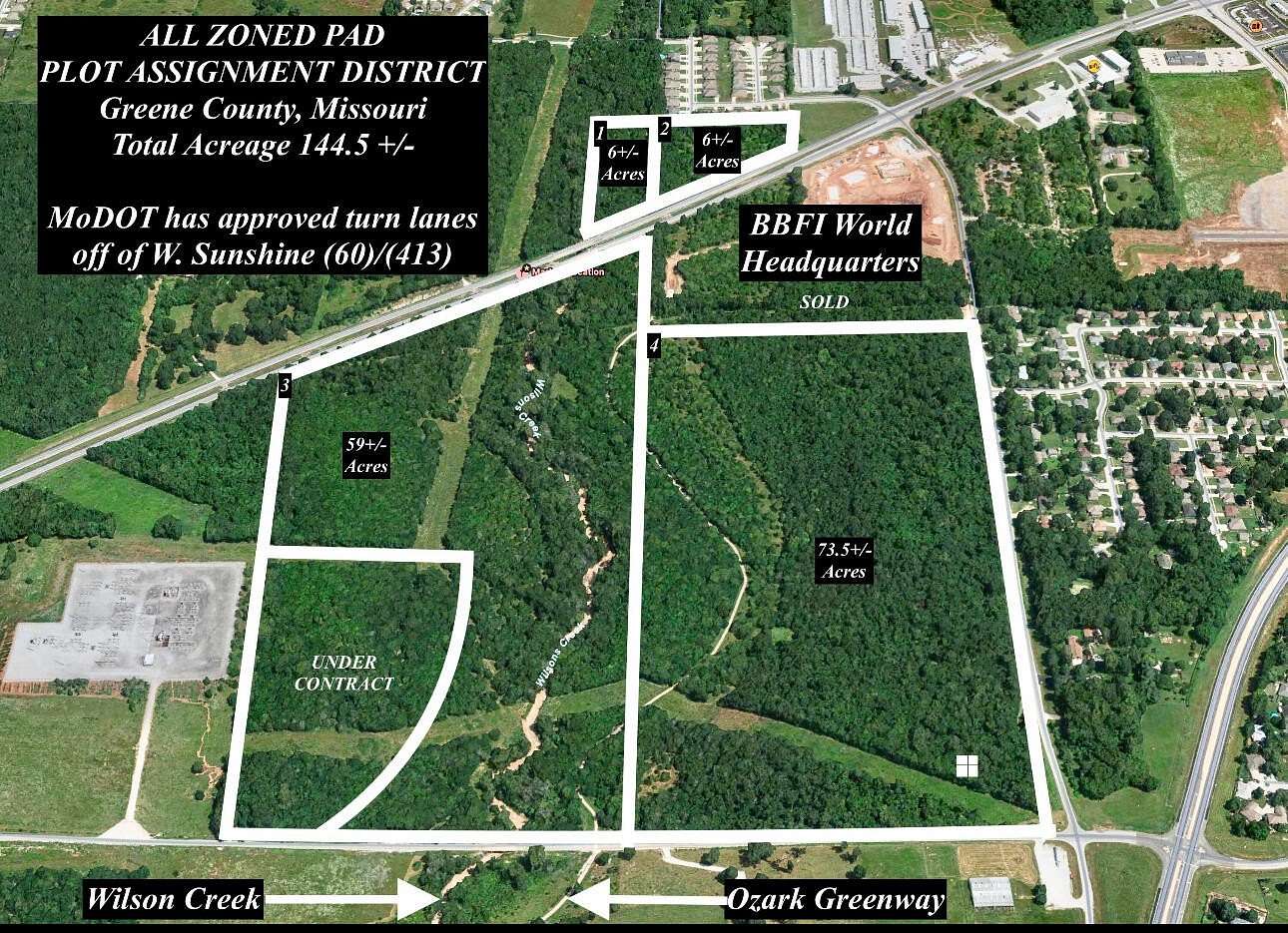 145 Acres of Land for Sale in Springfield, Missouri