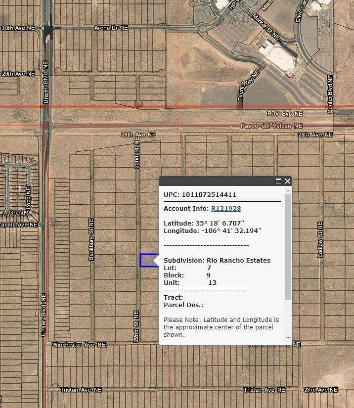1 Acre of Land for Sale in Rio Rancho, New Mexico