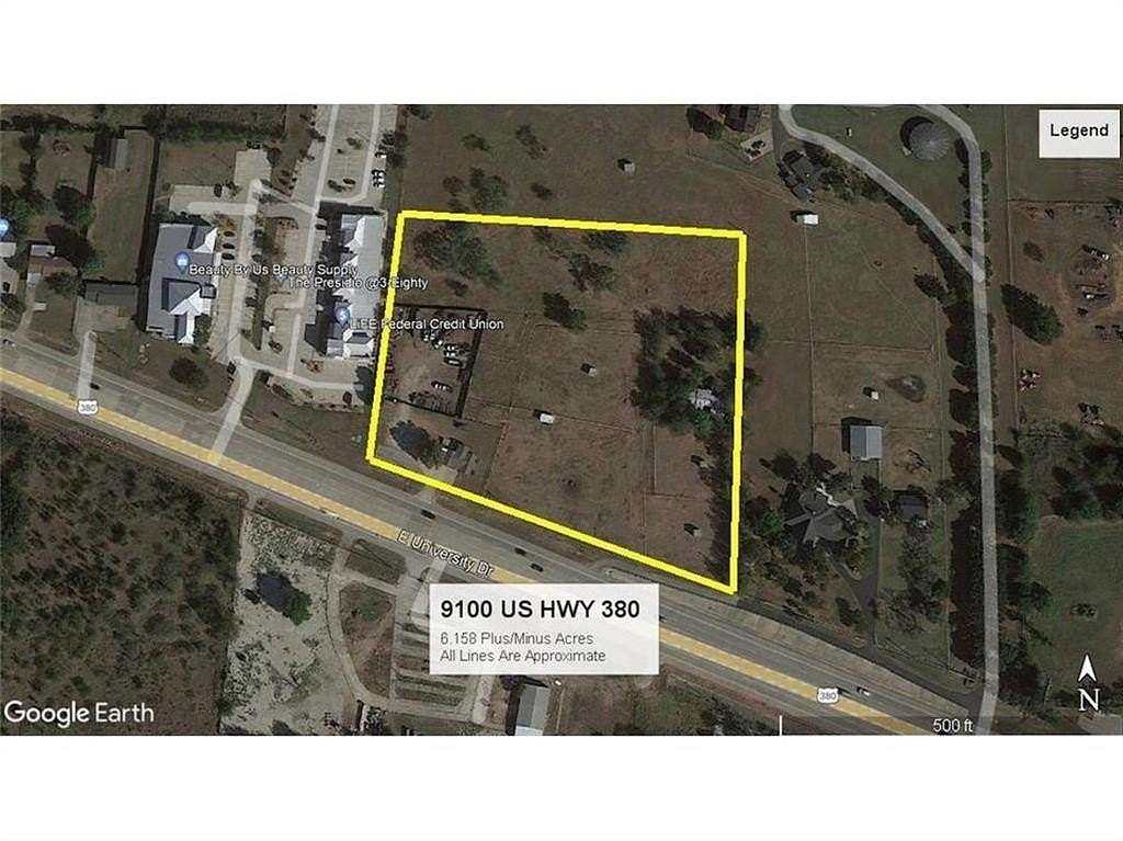 6.16 Acres of Commercial Land for Sale in Cross Roads, Texas