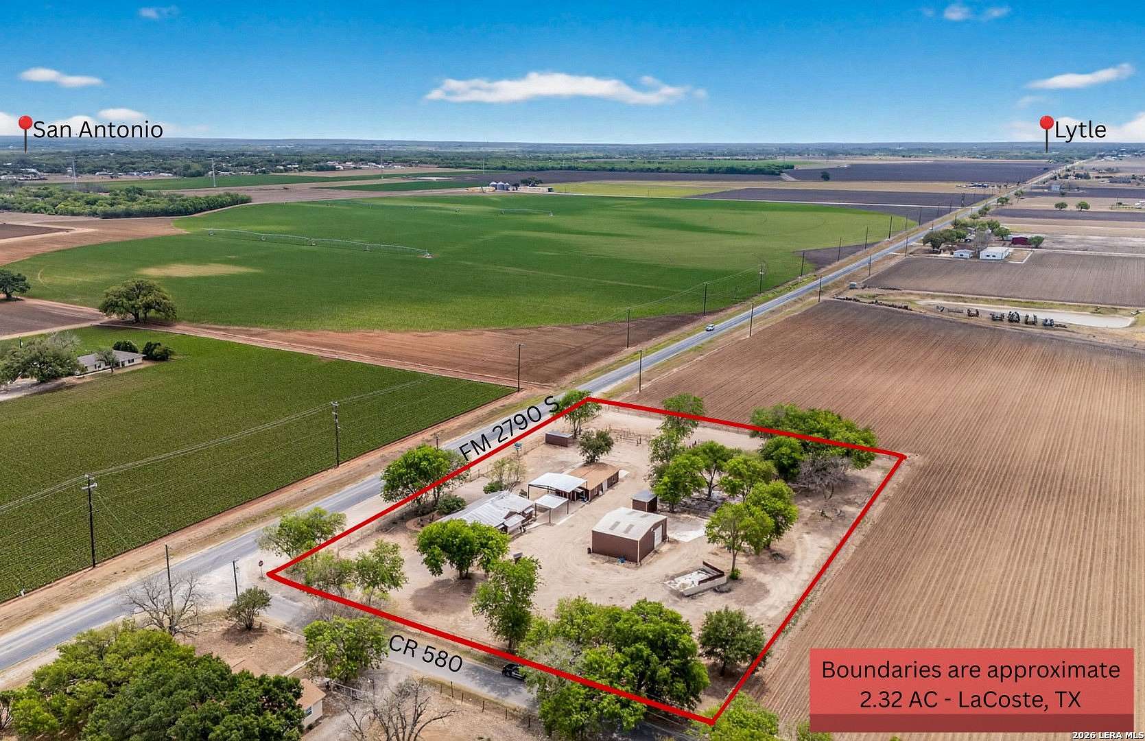 2.32 Acres of Improved Commercial Land for Sale in LaCoste, Texas