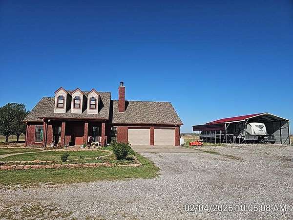 16.5 Acres of Land with Home for Sale in Elgin, Oklahoma