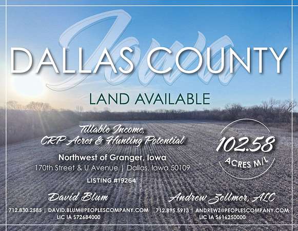 103 Acres of Land for Sale in Granger, Iowa