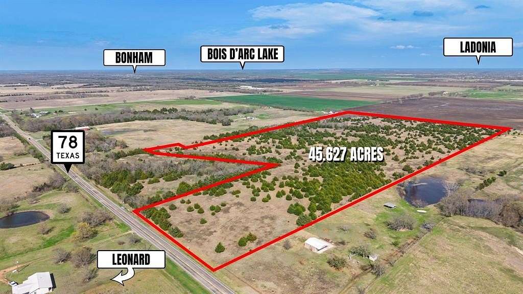45.6 Acres of Land for Sale in Bonham, Texas