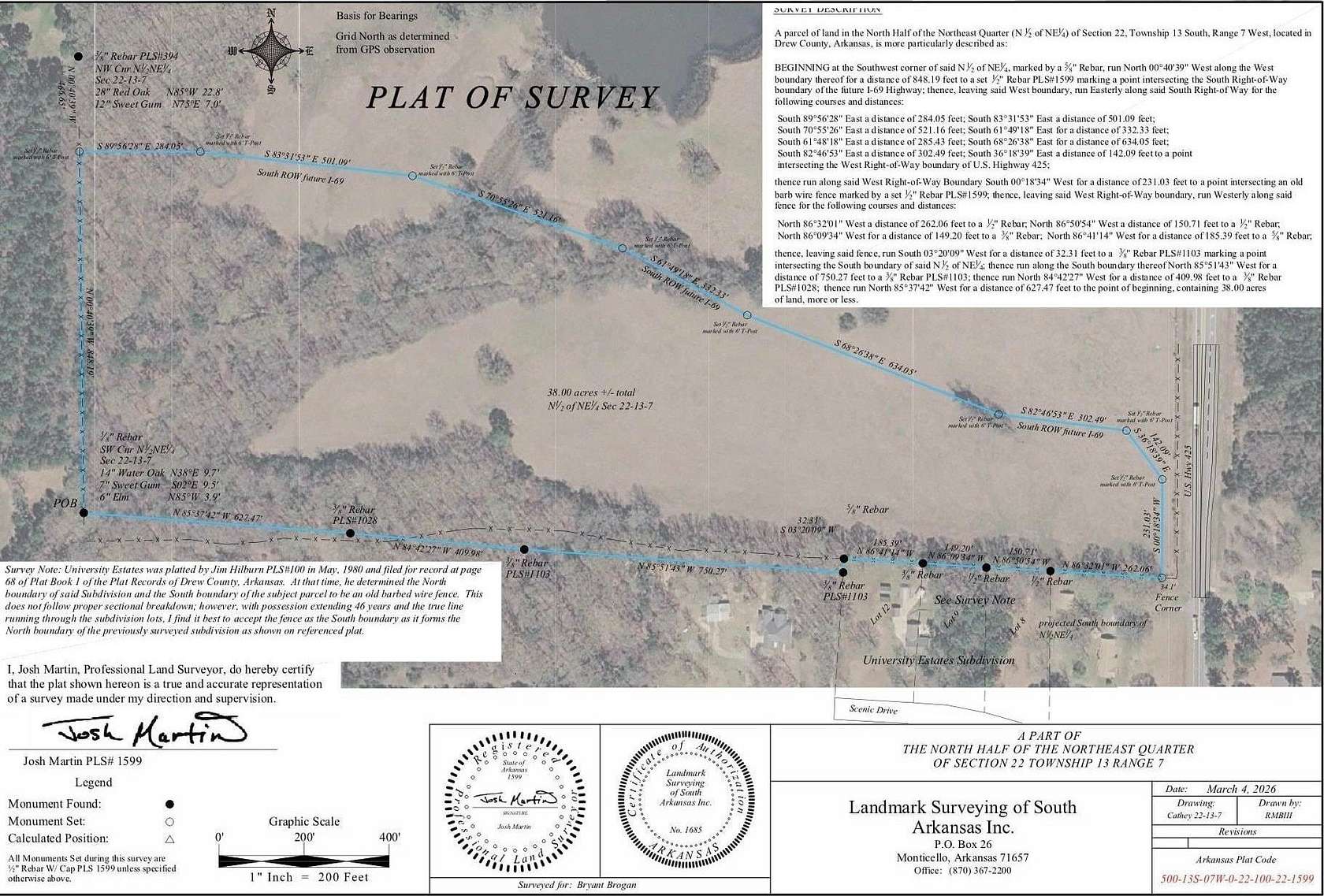 38 Acres of Land for Sale in Monticello, Arkansas