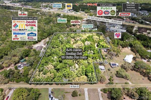 6.4 Acres of Residential Land for Sale in Inverness, Florida