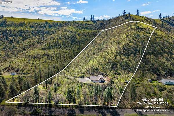 11.5 Acres of Recreational Land with Home for Sale in The Dalles, Oregon