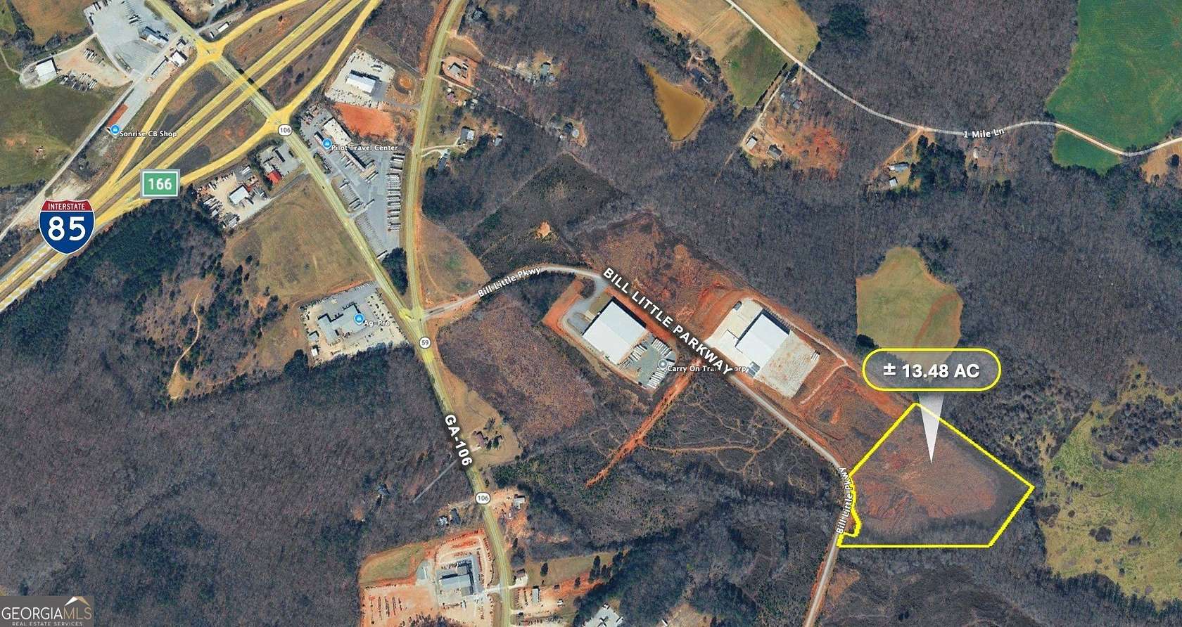 13.5 Acres of Commercial Land for Sale in Carnesville, Georgia