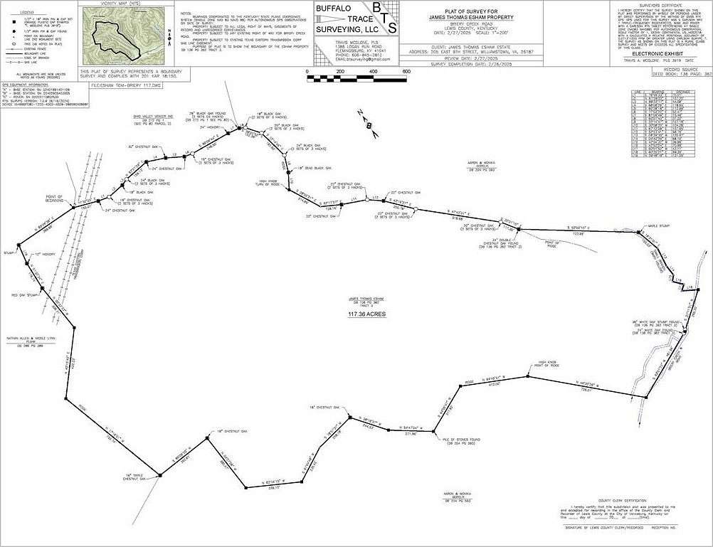 117 Acres of Recreational Land for Sale in Vanceburg, Kentucky