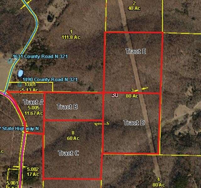 80 Acres of Recreational & Residential Land for Sale in Ava, Missouri