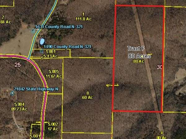 80 Acres of Recreational & Residential Land for Sale in Ava, Missouri