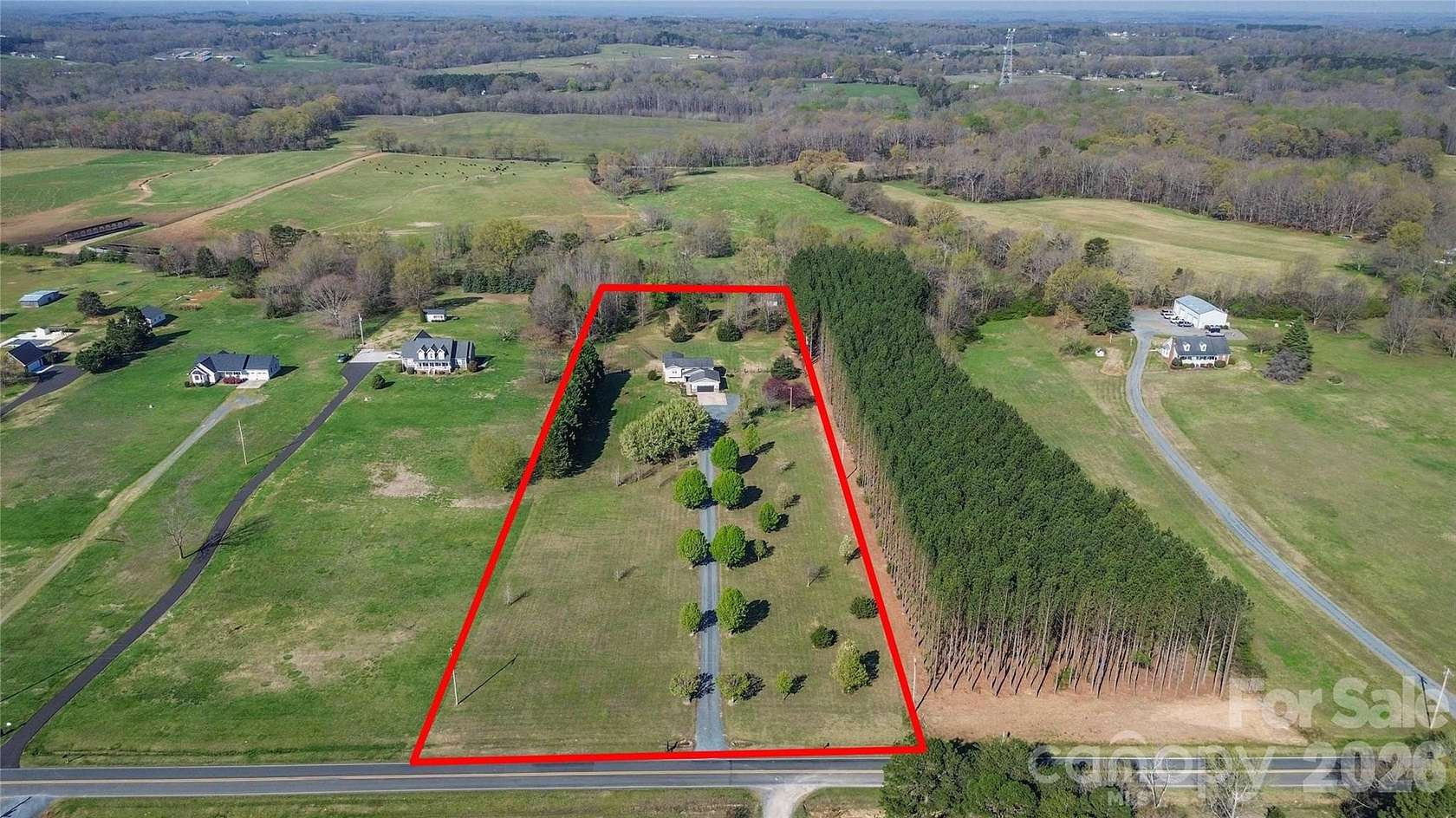 4.47 Acres of Land with Home for Sale in Stanfield, North Carolina
