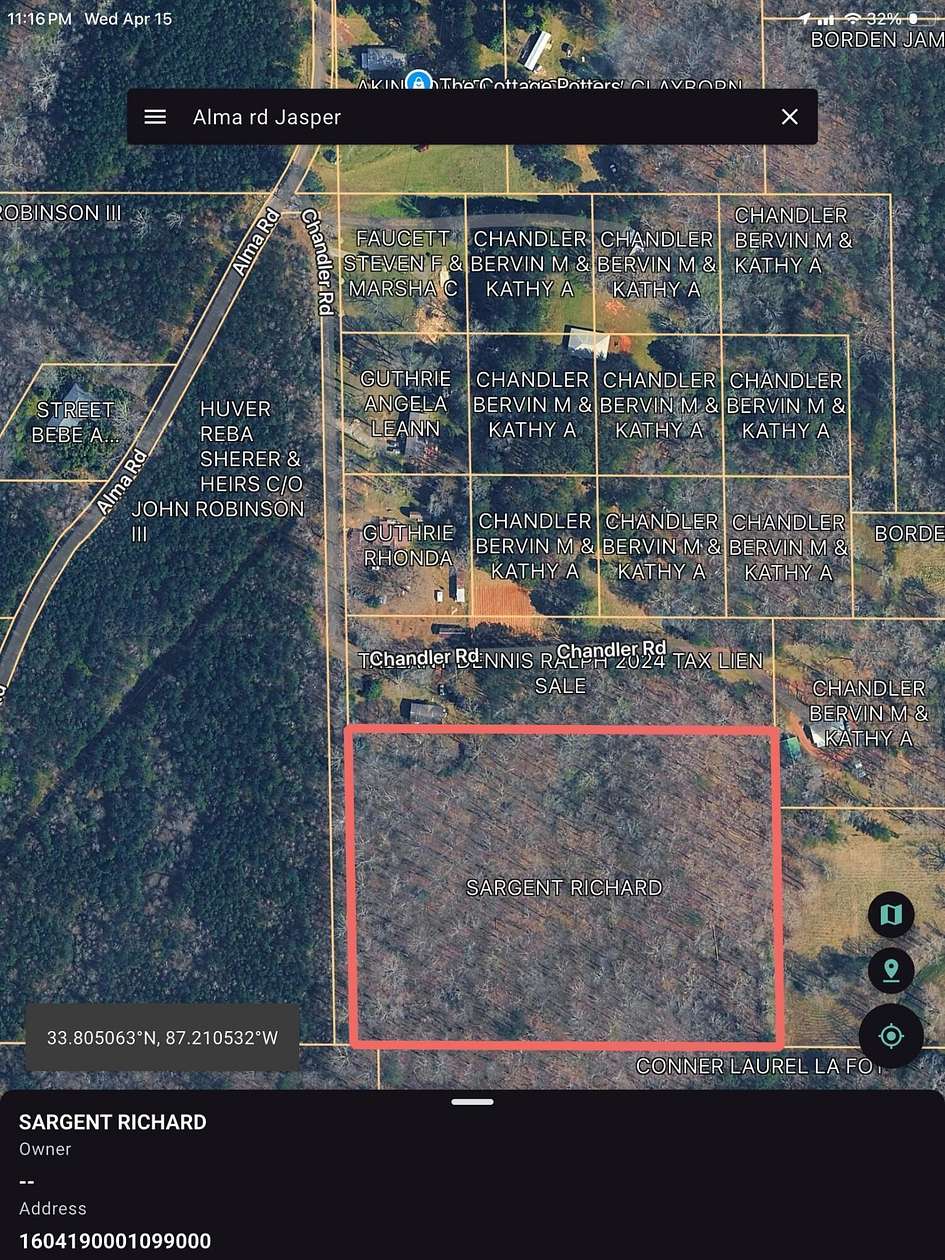 7.5 Acres of Residential Land for Sale in Jasper, Alabama