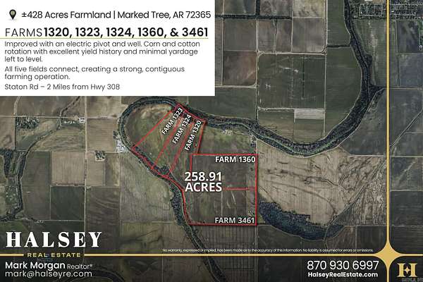 428 Acres of Land for Sale in Marked Tree, Arkansas