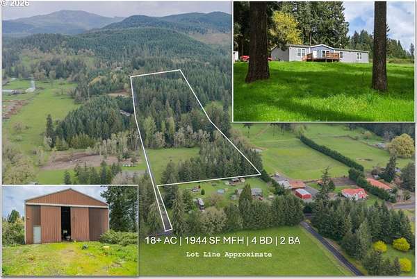 18 Acres of Land with Home for Sale in Crawfordsville, Oregon