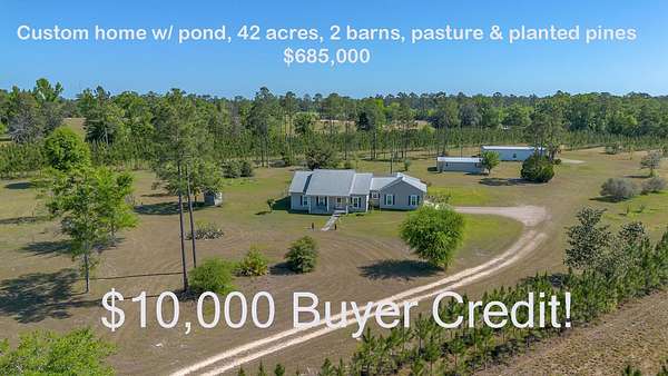 41.6 Acres of Land with Home for Sale in Quincy, Florida