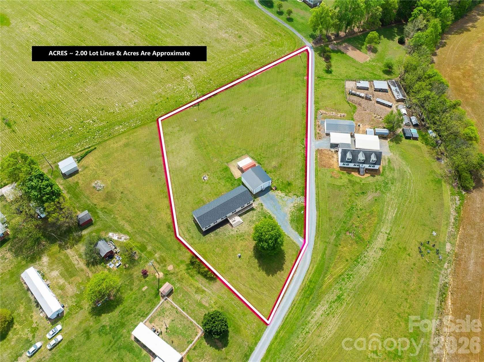 2 Acres of Land with Home for Sale in Albemarle, North Carolina