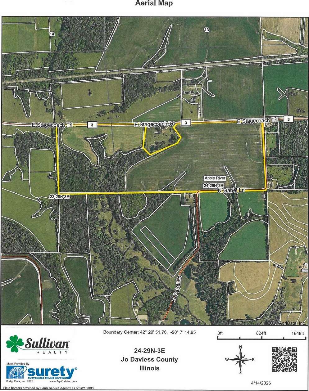 110 Acres of Land for Sale in Apple River, Illinois