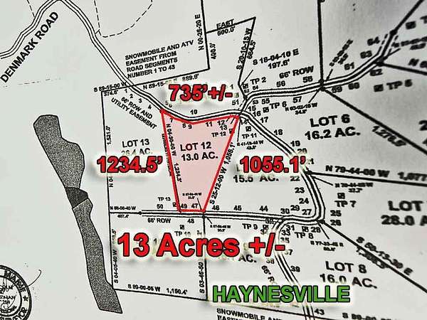 13 Acres of Recreational Land for Sale in Haynesville, Maine
