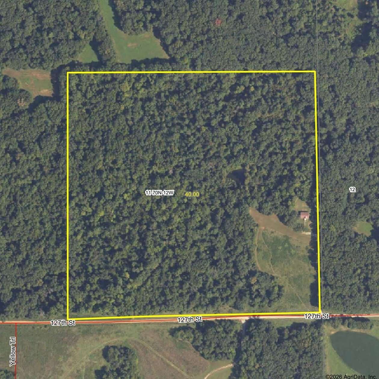 40 Acres of Recreational Land with Home for Sale in Selma, Iowa