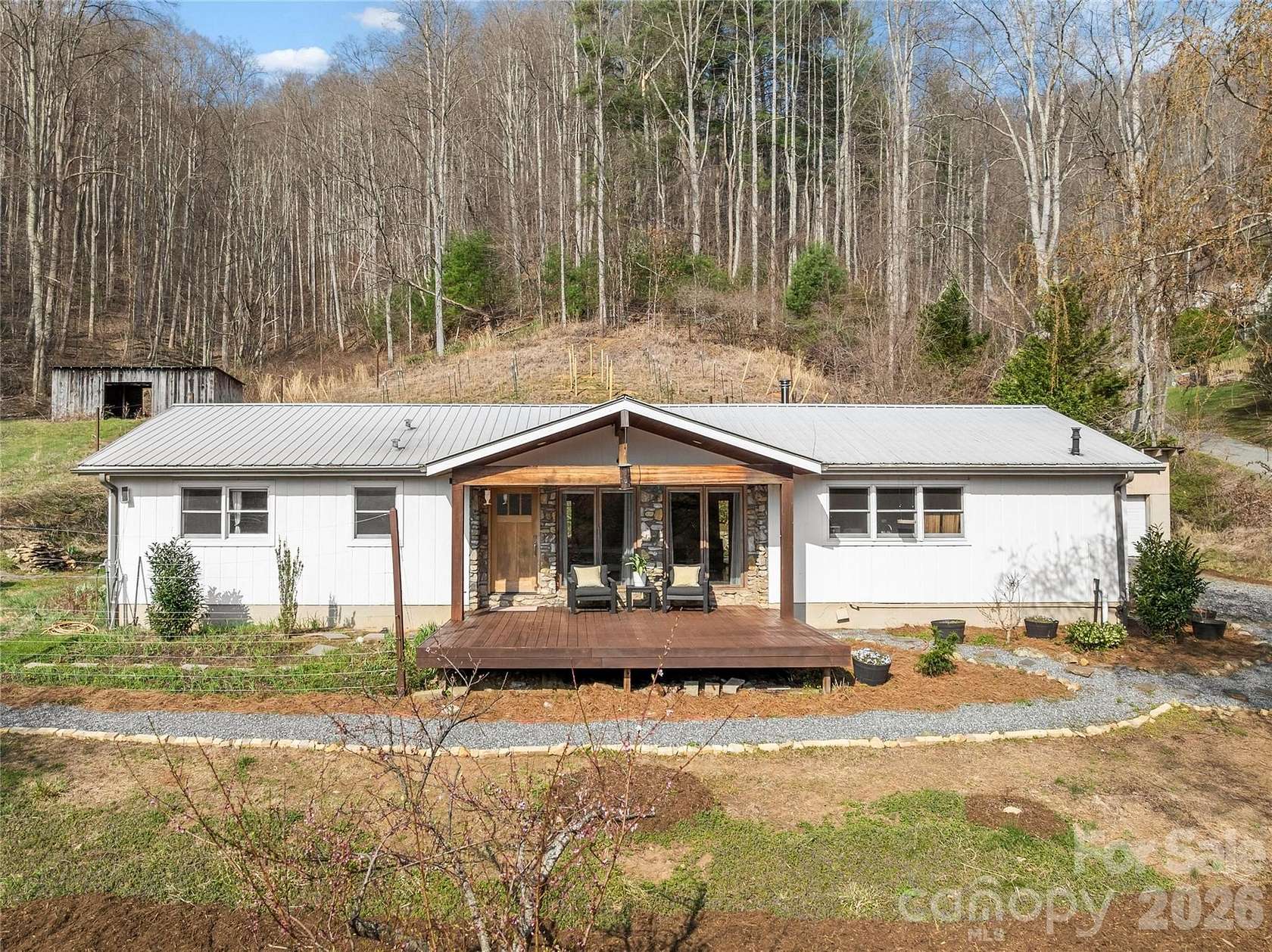 38.4 Acres of Agricultural Land with Home for Sale in Marshall, North Carolina