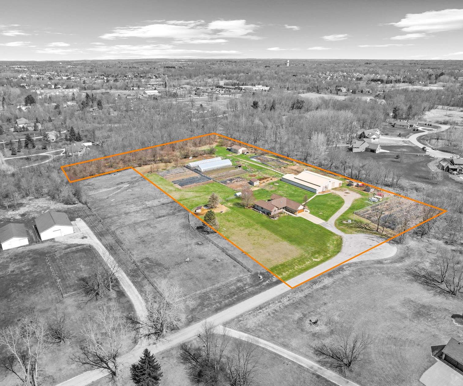 7.59 Acres of Land with Home for Sale in South Lyon, Michigan