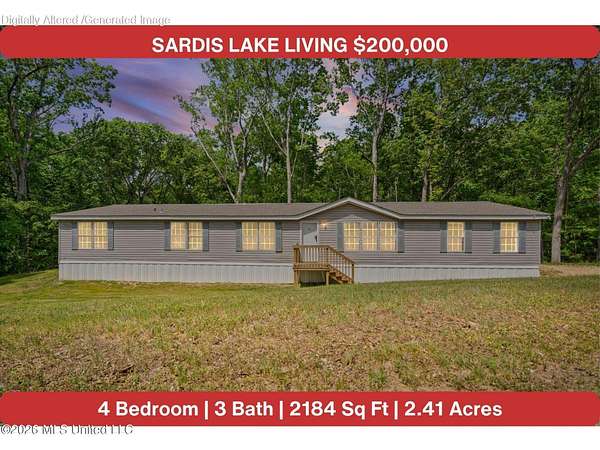 2.4 Acres of Land with Home for Sale in Batesville, Mississippi
