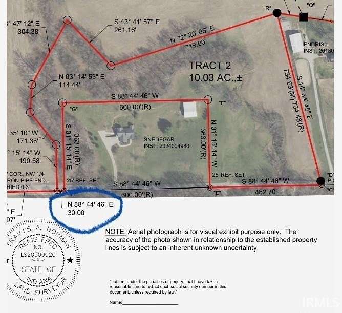 10 Acres of Agricultural Land for Sale in Bedford, Indiana