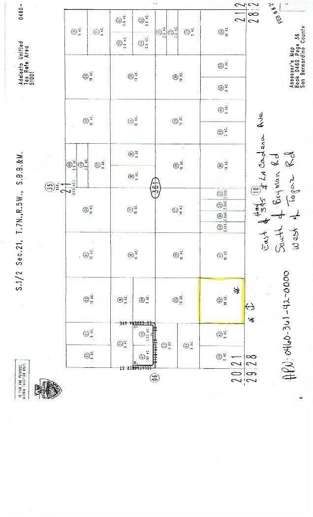 10 Acres of Recreational Land for Sale in Adelanto, California