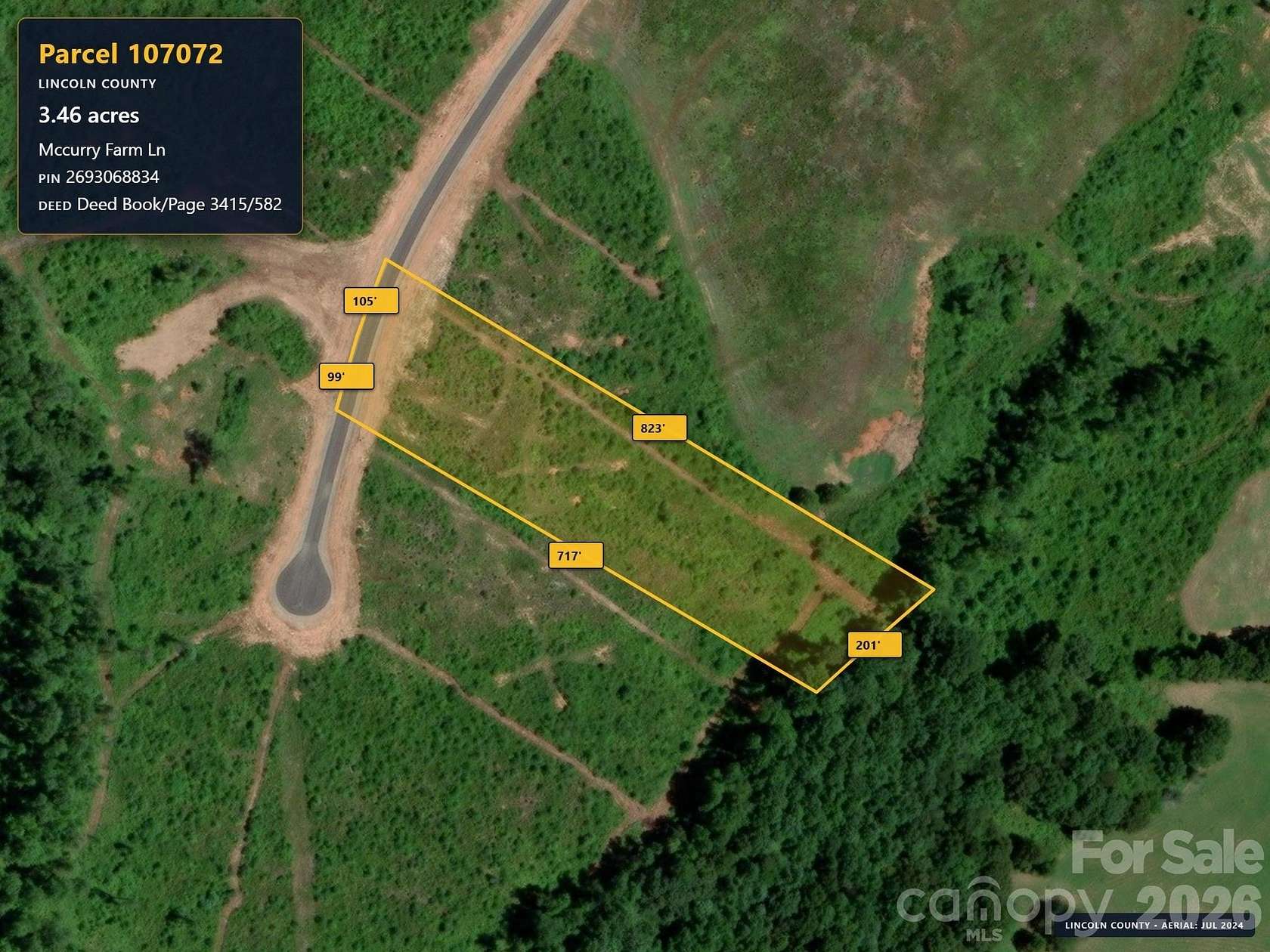 3.45 Acres of Residential Land for Sale in Lincolnton, North Carolina