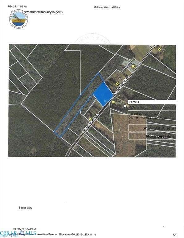 7 Acres of Residential Land for Sale in Mathews, Virginia