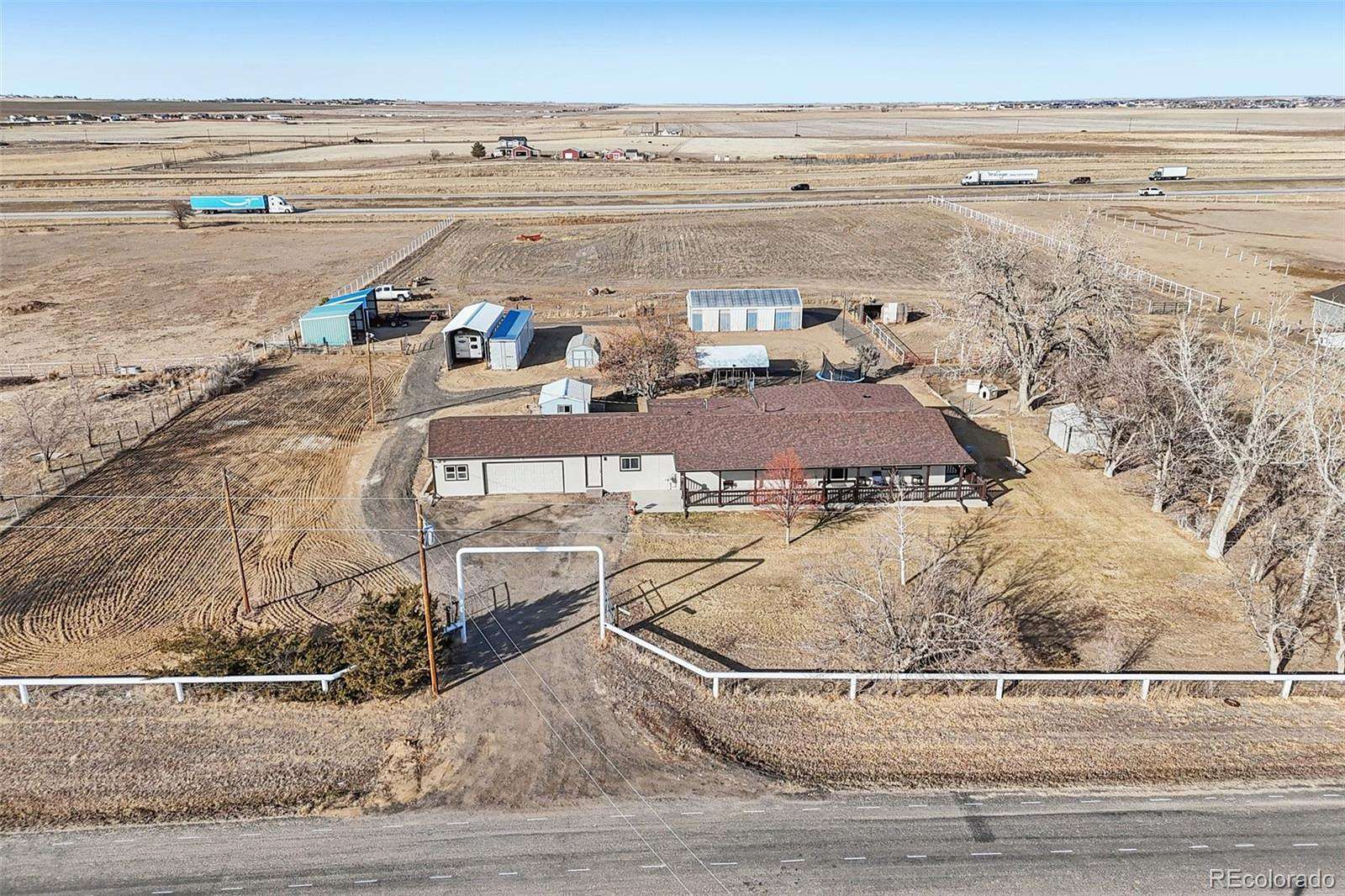 5 Acres of Land with Home for Sale in Strasburg, Colorado