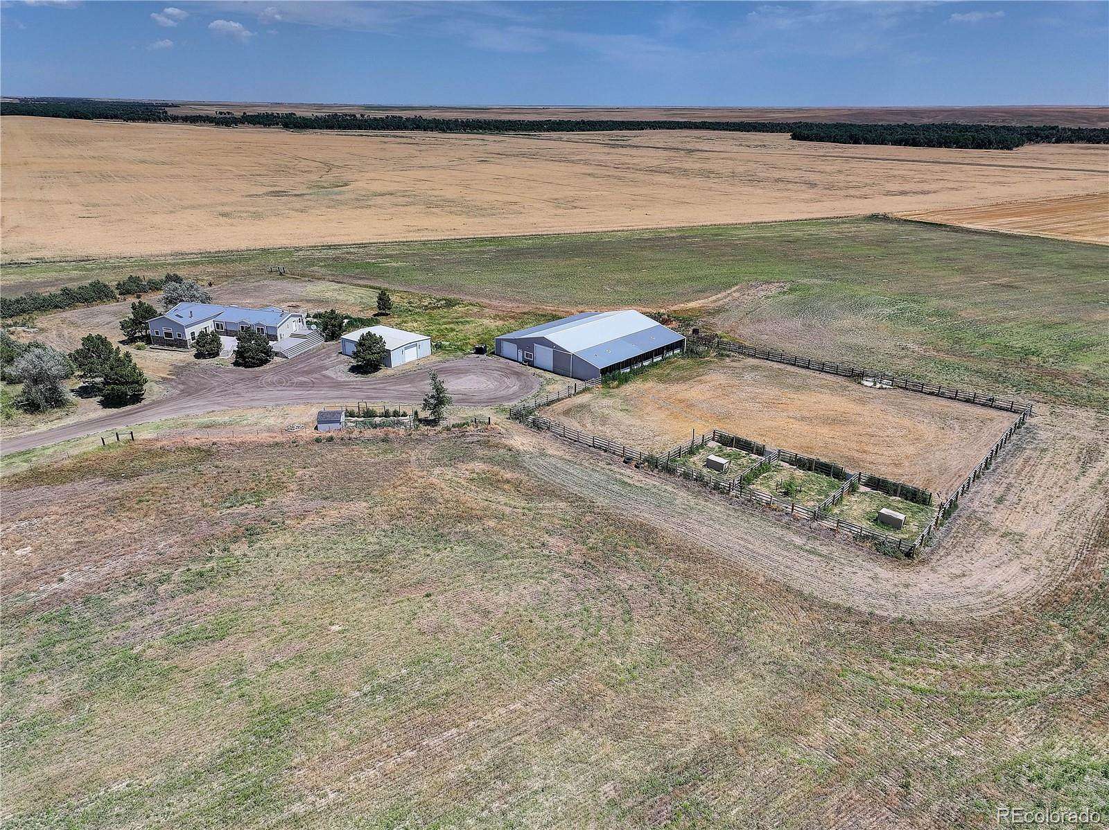 40 Acres of Agricultural Land with Home for Sale in Byers, Colorado