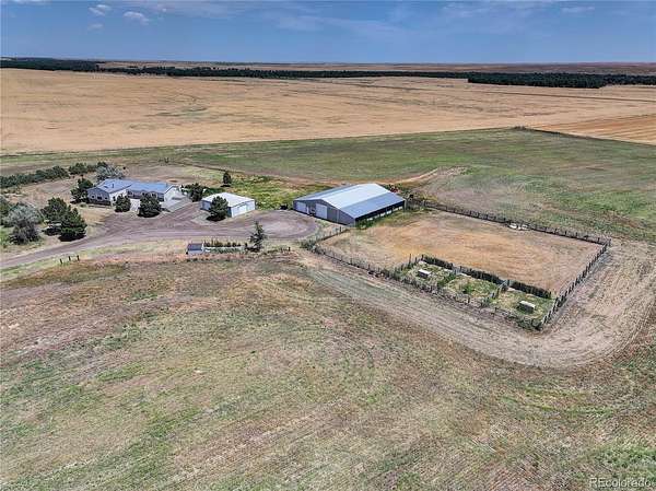 40 Acres of Agricultural Land with Home for Sale in Byers, Colorado